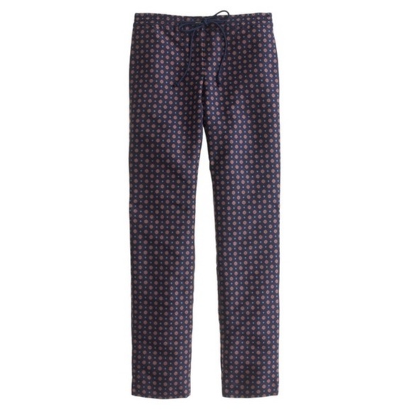 J. CREW Foulard Jacquard C1157 Blue Multi Print 4-Pocket Drawstring Pants EUC 00 - Picture 12 of 12